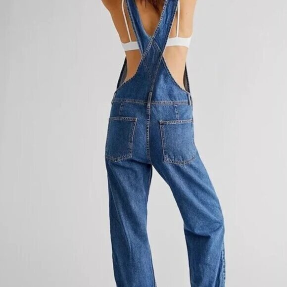 015 We The Free Ziggy Straight Leg Denim Bib Overalls NWOT Size XS - Picture 2 of 10